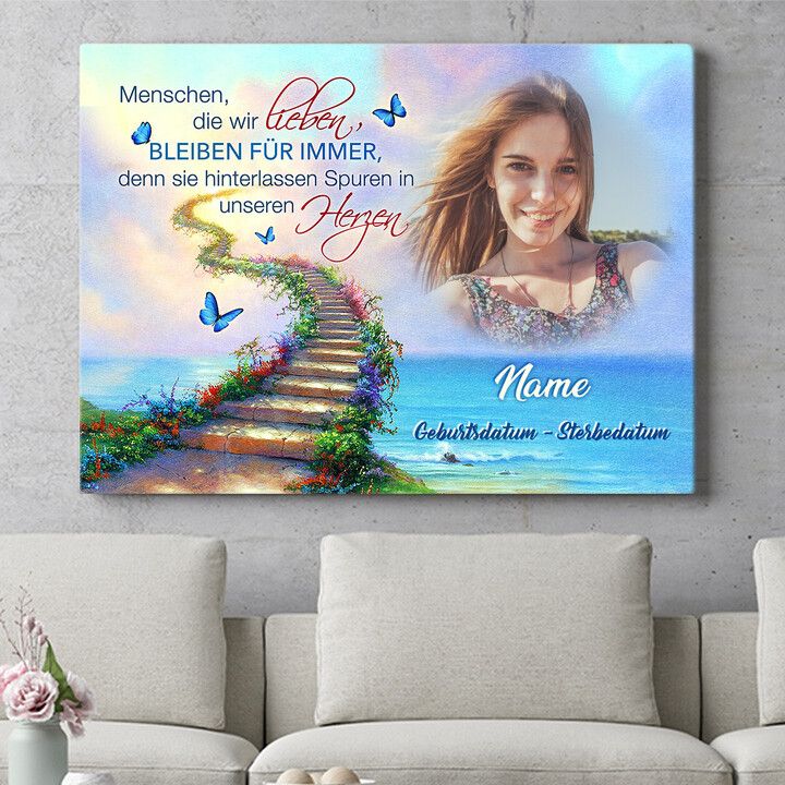 Personalisiertes Wandbild Spuren im Herzen