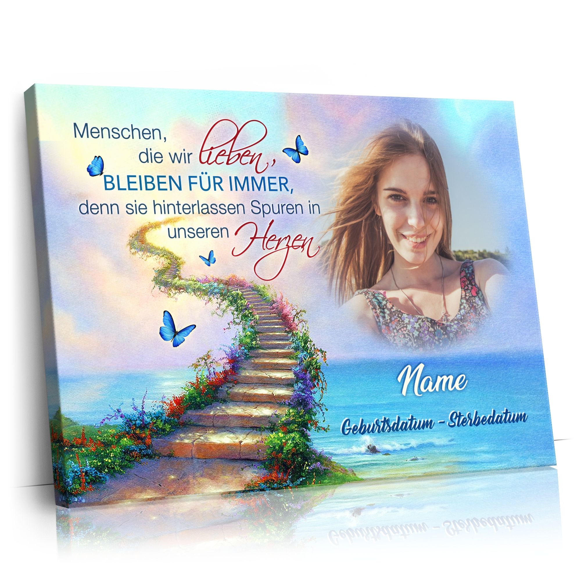 Personalisierbares Geschenk Spuren im Herzen