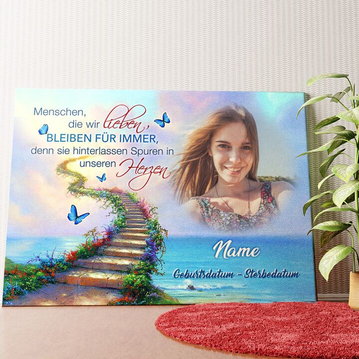 Spuren im Herzen Wandbild personalisiert