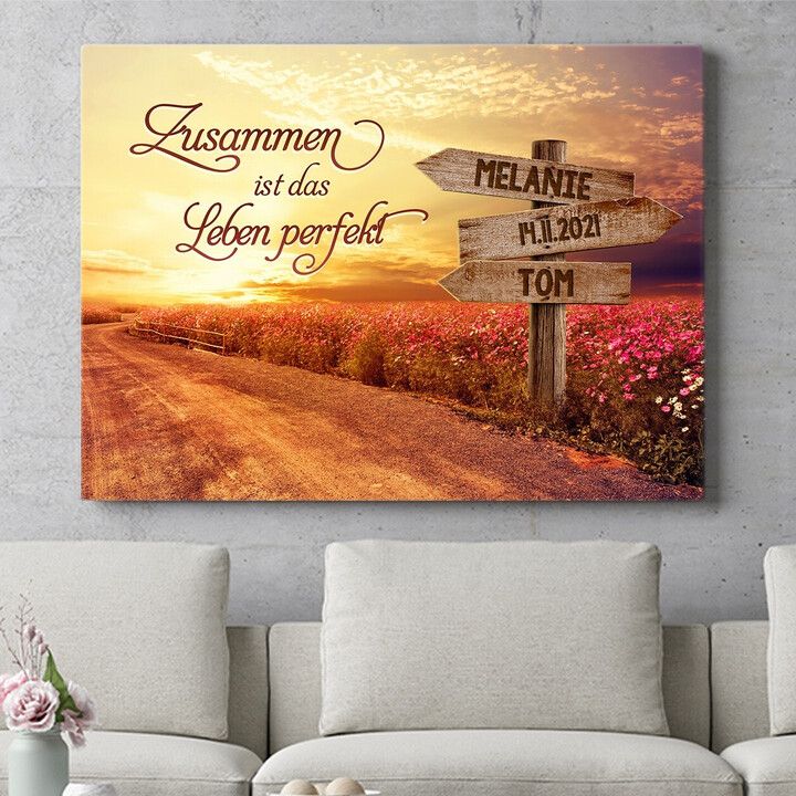 Personalisiertes Wandbild Weg zum Glück