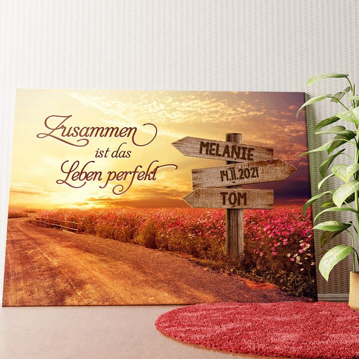 Weg zum Glück Wandbild personalisiert