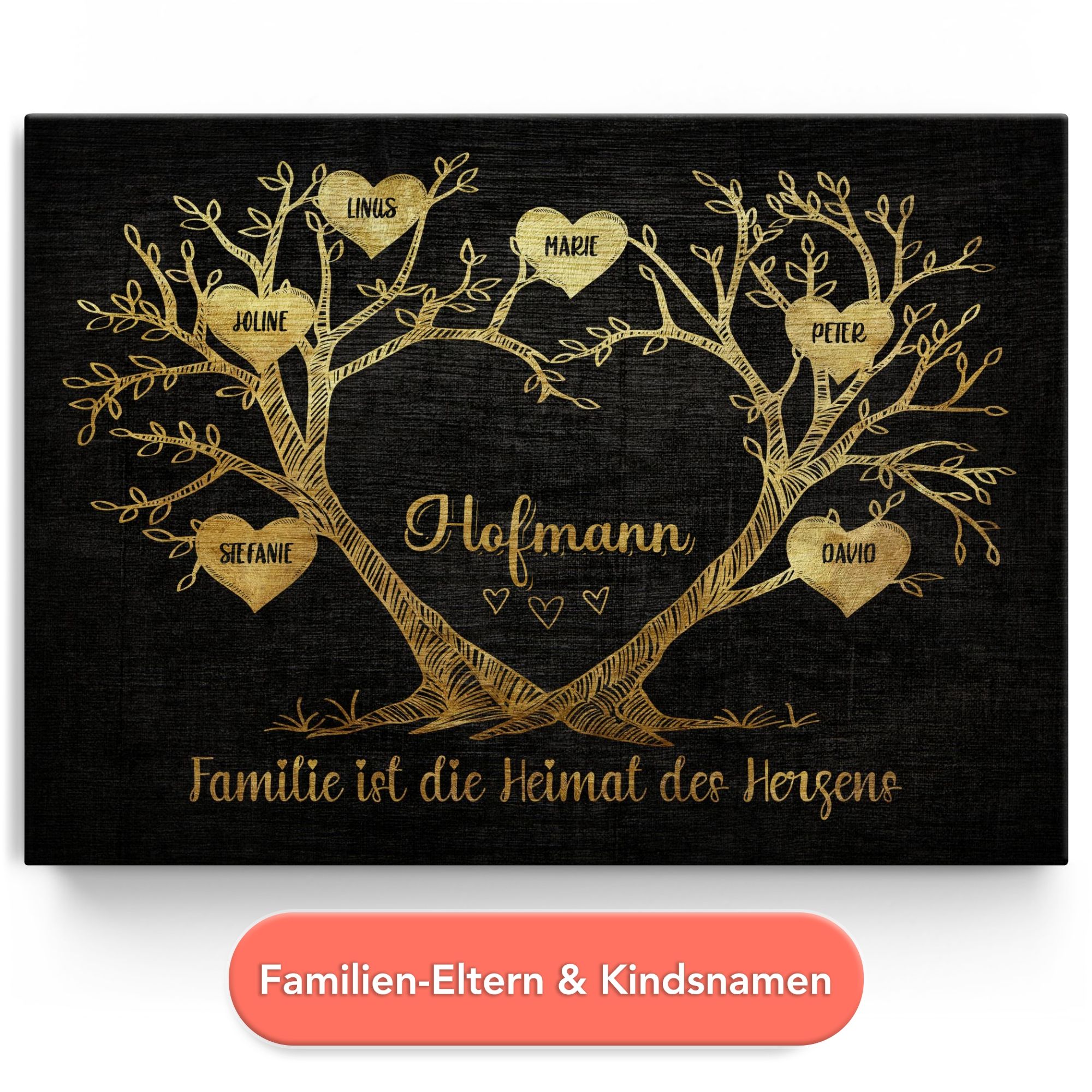 Personalisiertes Leinwandbild Zuhause der Herzen