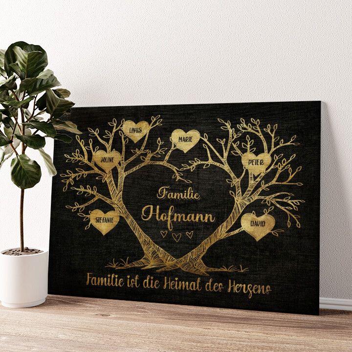 Leinwandbild personalisiert Zuhause der Herzen