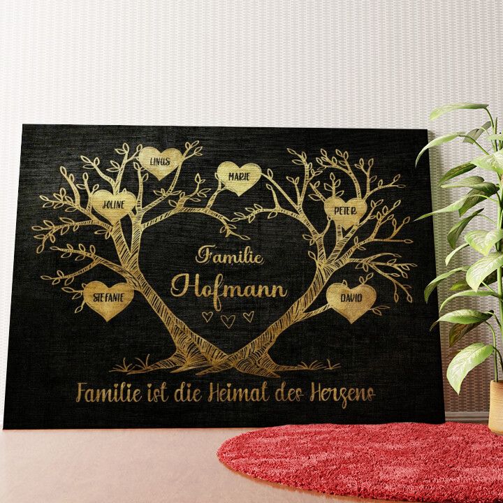 Zuhause der Herzen Wandbild personalisiert