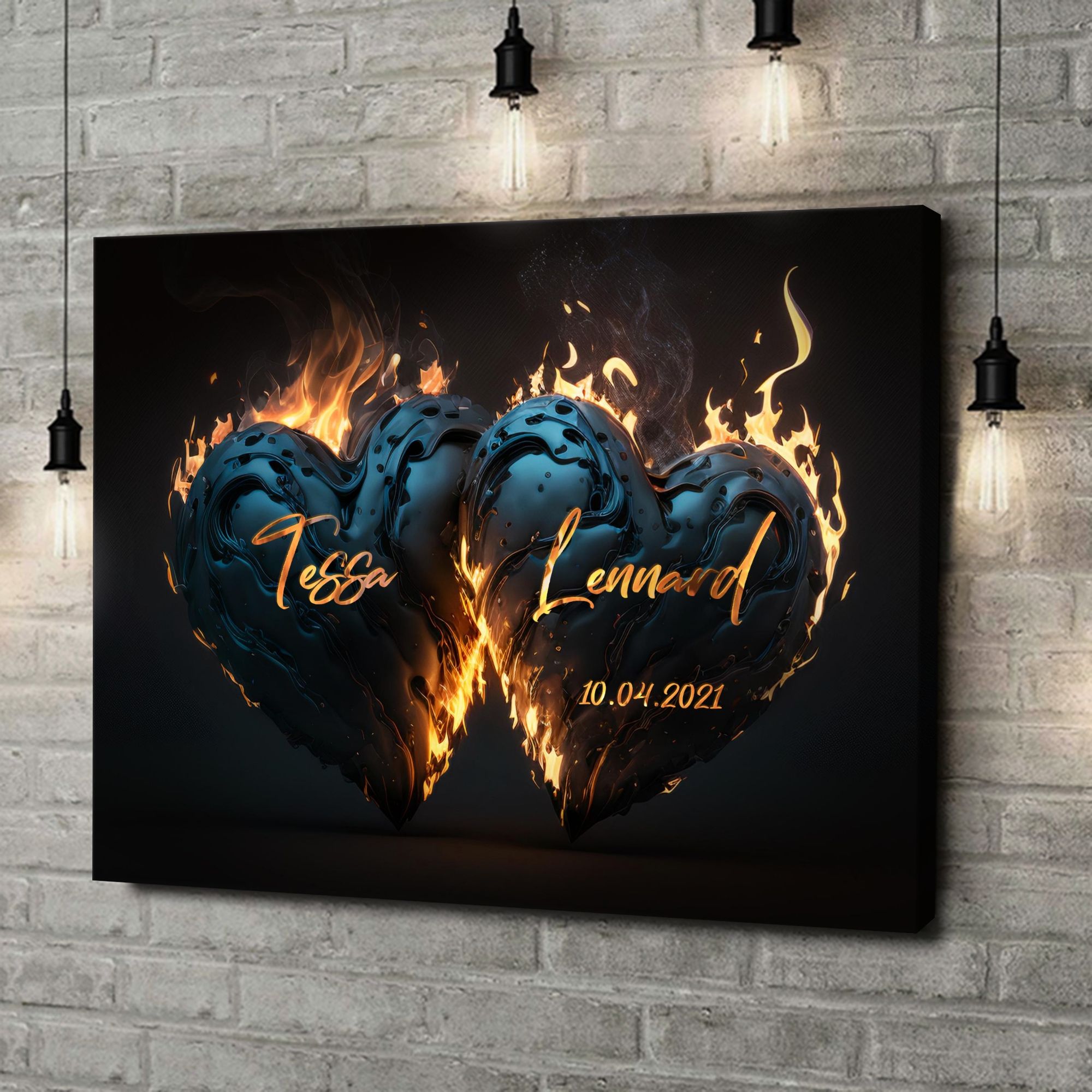 Liebesleinwand als Geschenk Ich brenne für Dich
