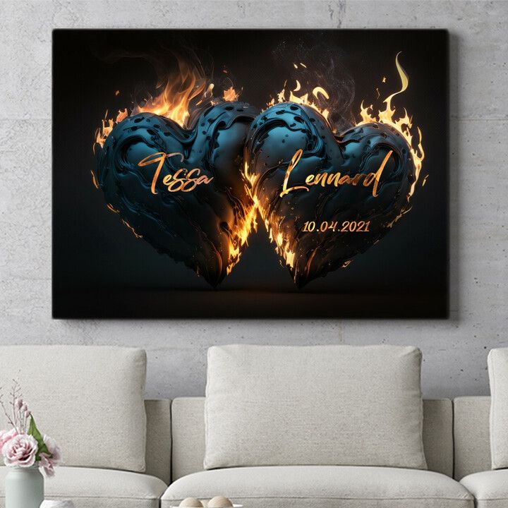 Personalisiertes Wandbild Ich brenne für Dich