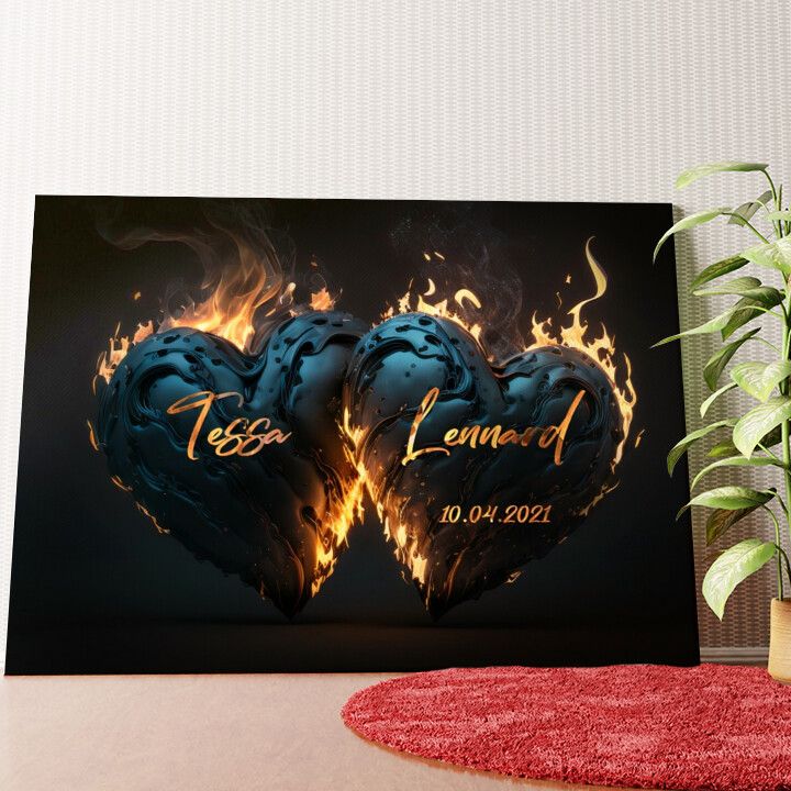Ich brenne für Dich Wandbild personalisiert