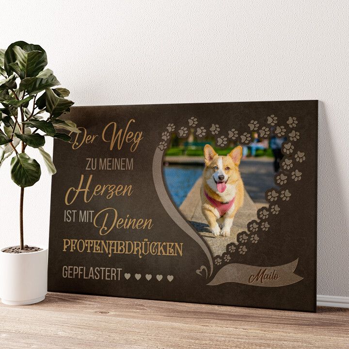 Leinwandbild personalisiert Pfotenabdrücke