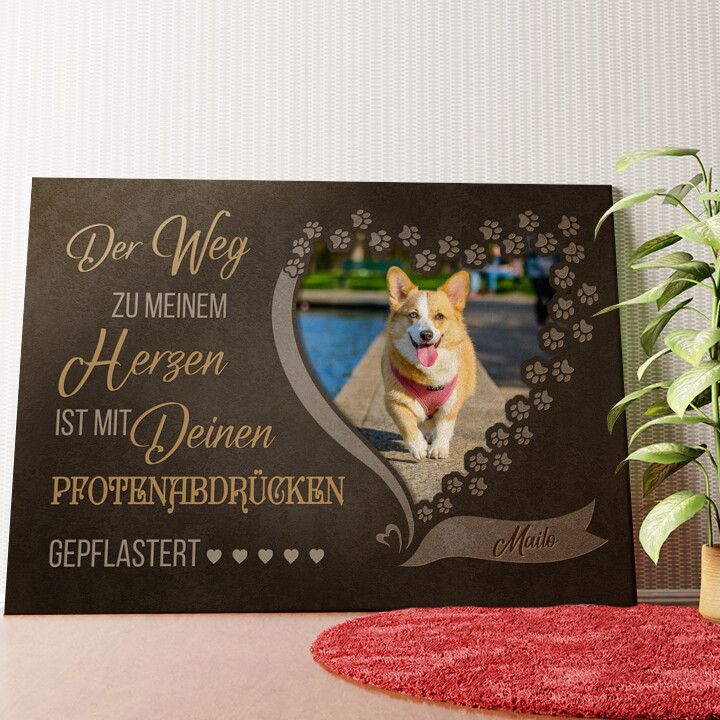 Pfotenabdrücke Wandbild personalisiert