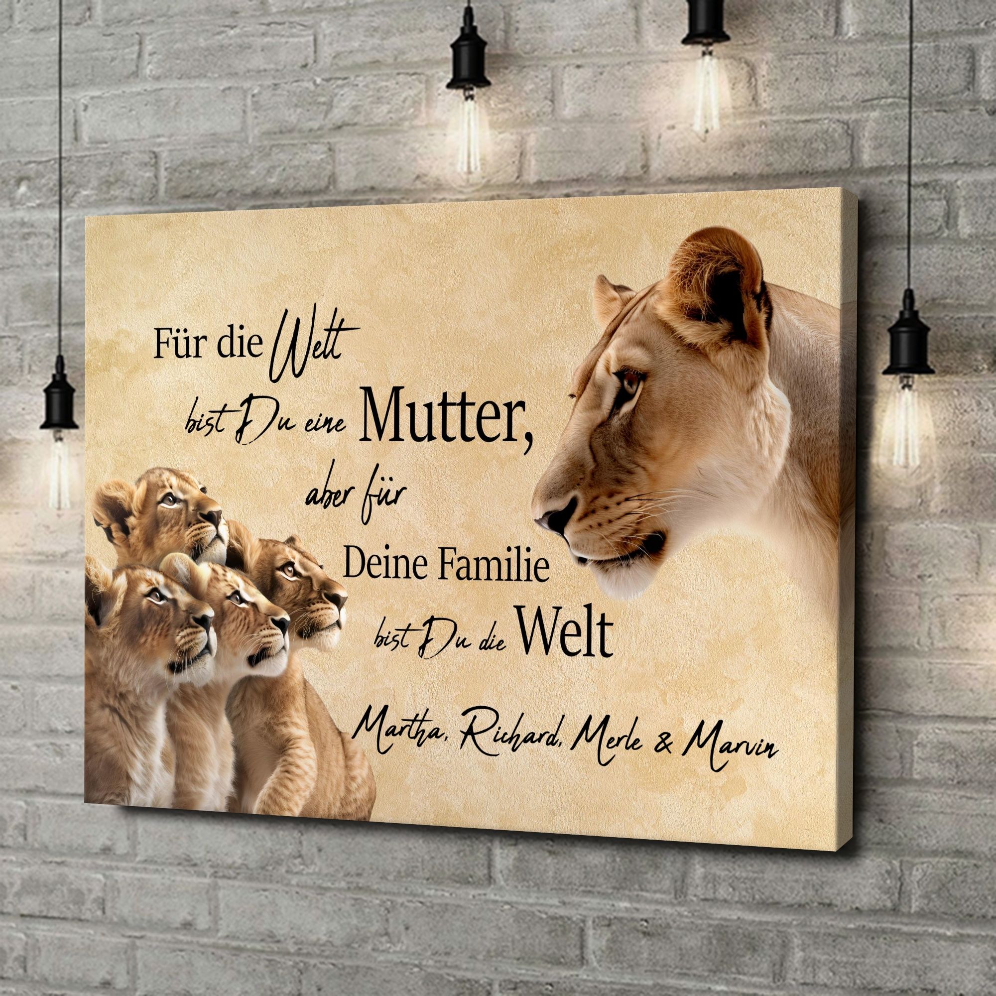 Liebesleinwand als Geschenk Mama Löwe