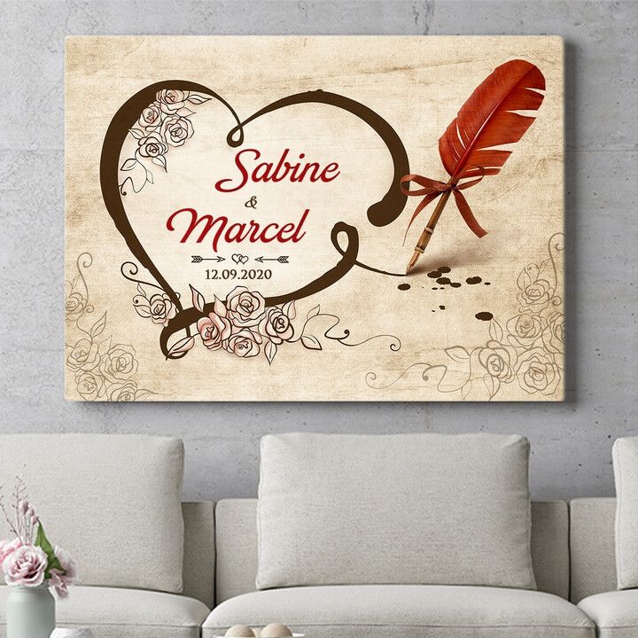 Personalisiertes Wandbild Besiegelte Liebe