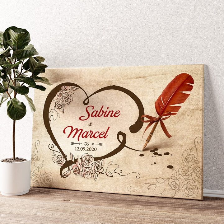 Leinwandbild personalisiert Besiegelte Liebe
