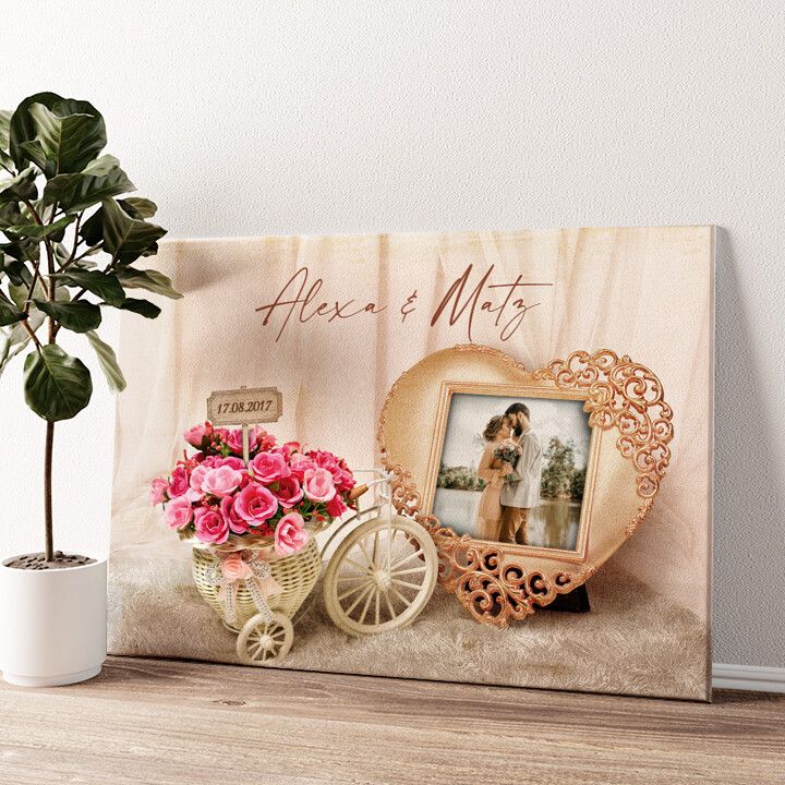 Leinwandbild personalisiert Hochzeitsgefühle