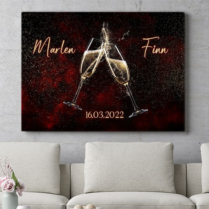 Personalisiertes Wandbild Unser Glück