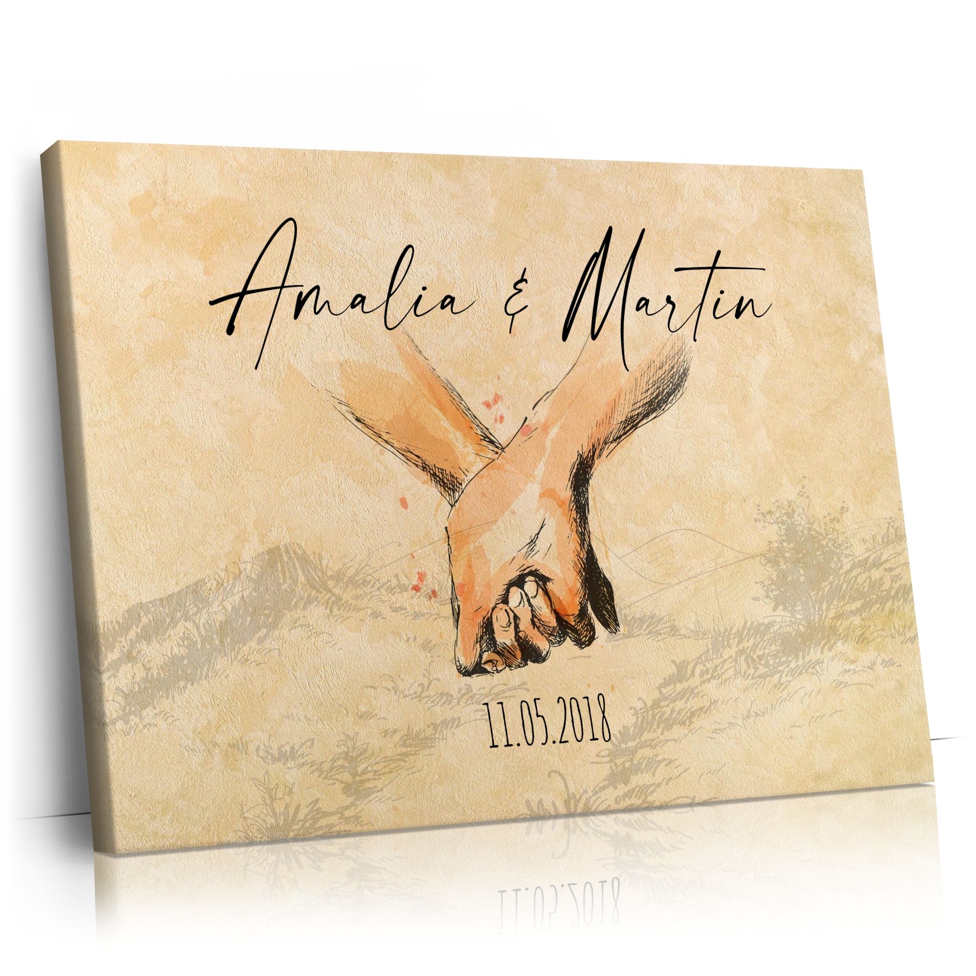 Personalisierbares Geschenk Hand in Hand