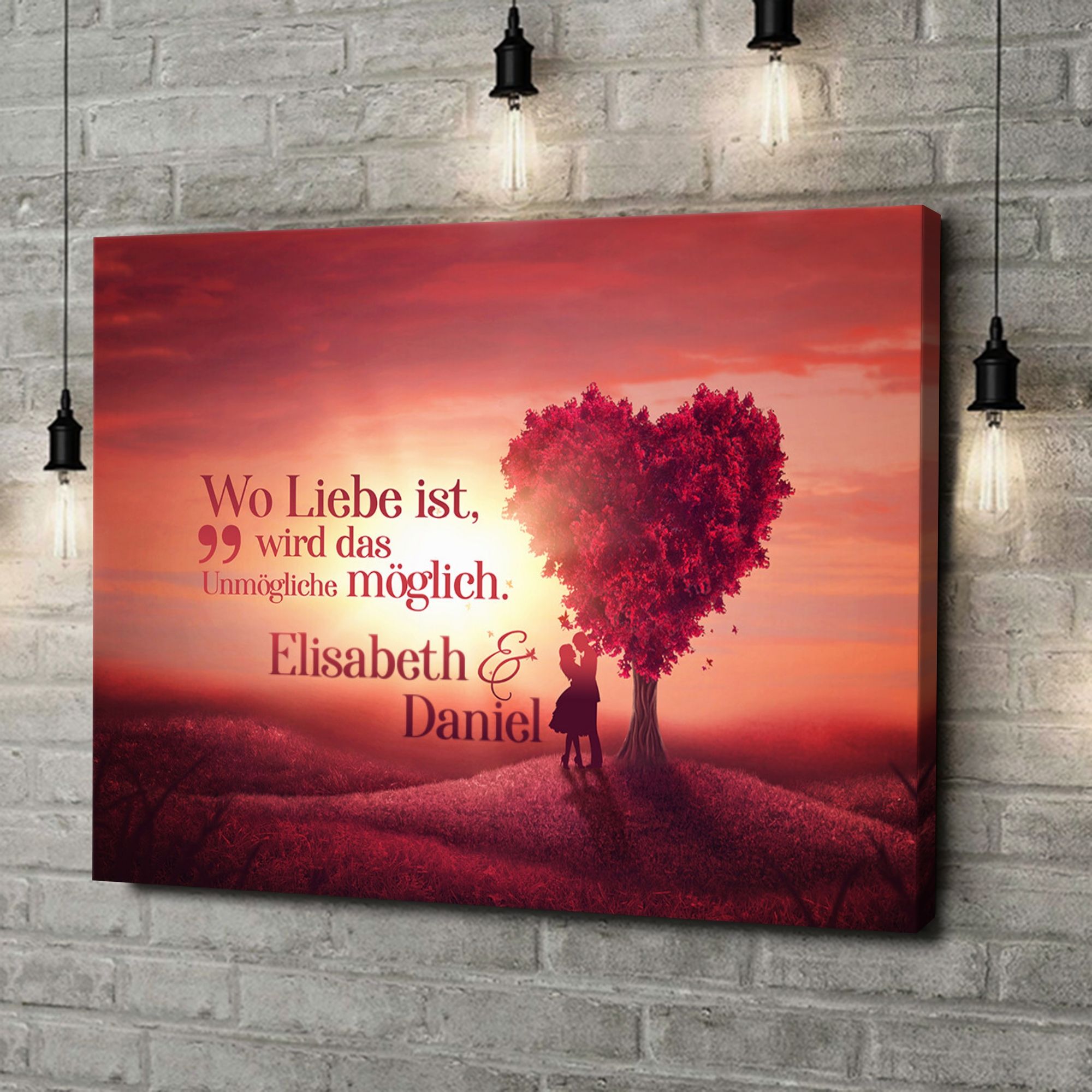 Liebesleinwand als Geschenk Love Tree