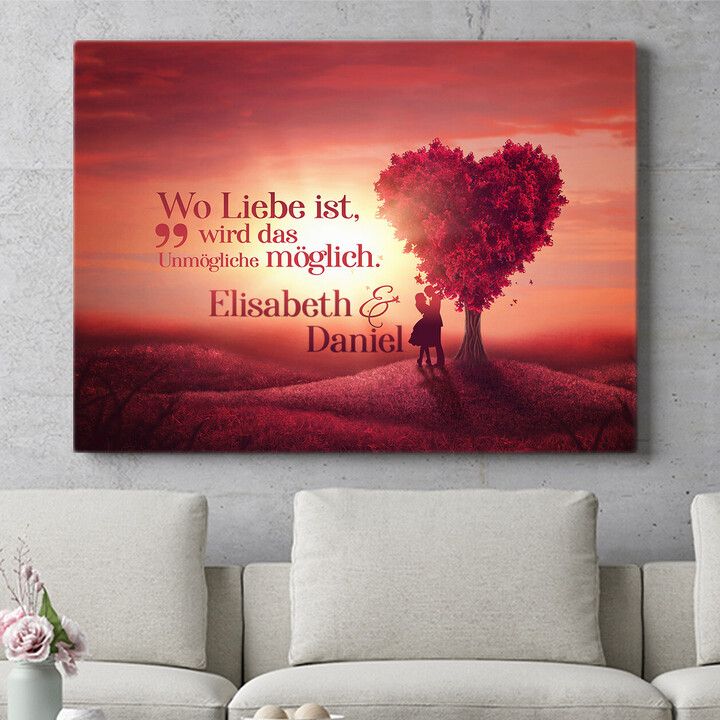 Personalisiertes Wandbild Love Tree