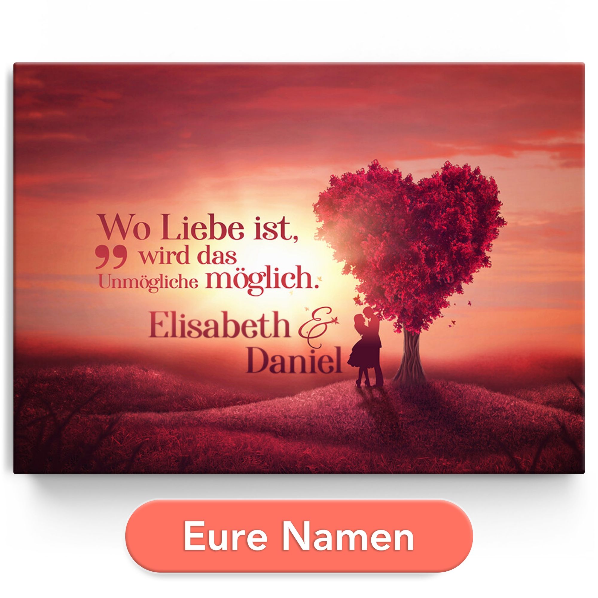 Personalisiertes Leinwandbild Love Tree