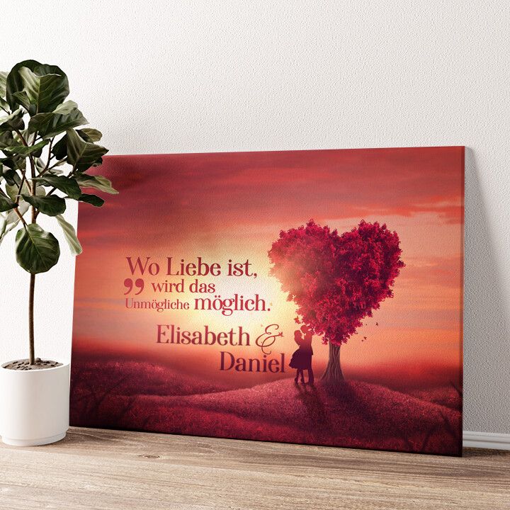 Leinwandbild personalisiert Love Tree