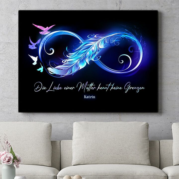 Personalisiertes Wandbild Mamas Liebe kennt keine Grenzen