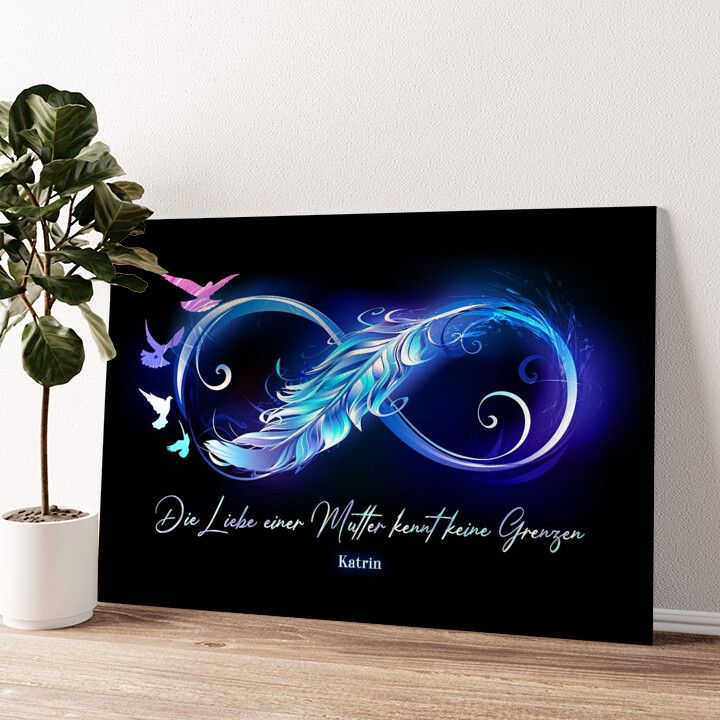 Leinwandbild personalisiert Mamas Liebe kennt keine Grenzen