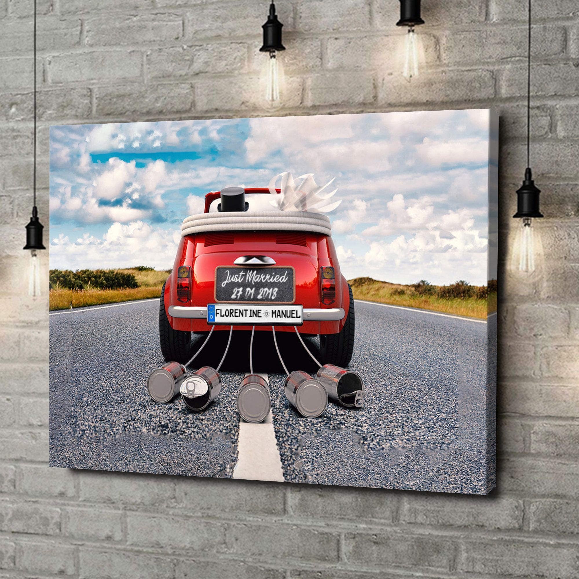 Liebesleinwand als Geschenk Just Married