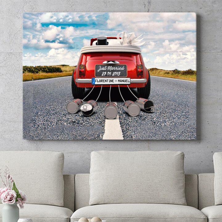 Personalisiertes Wandbild Just Married