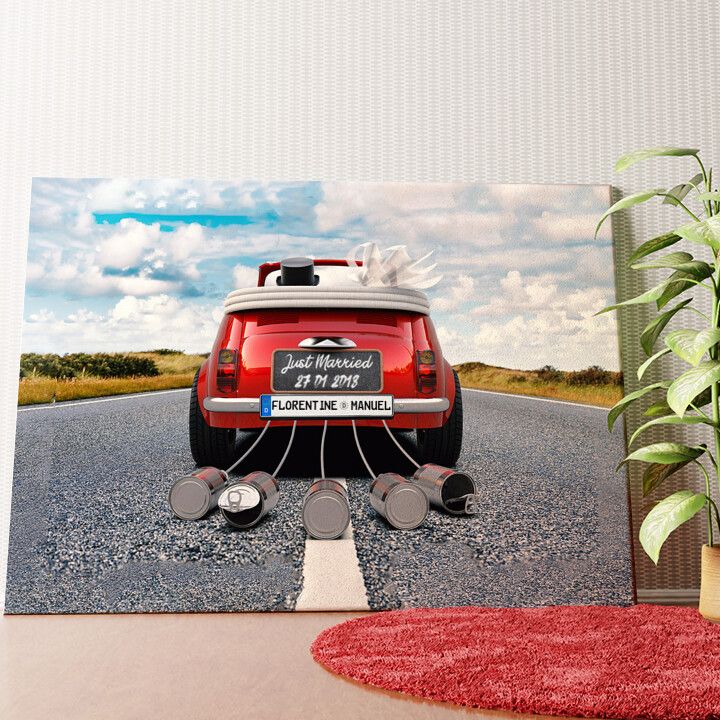 Just Married Wandbild personalisiert