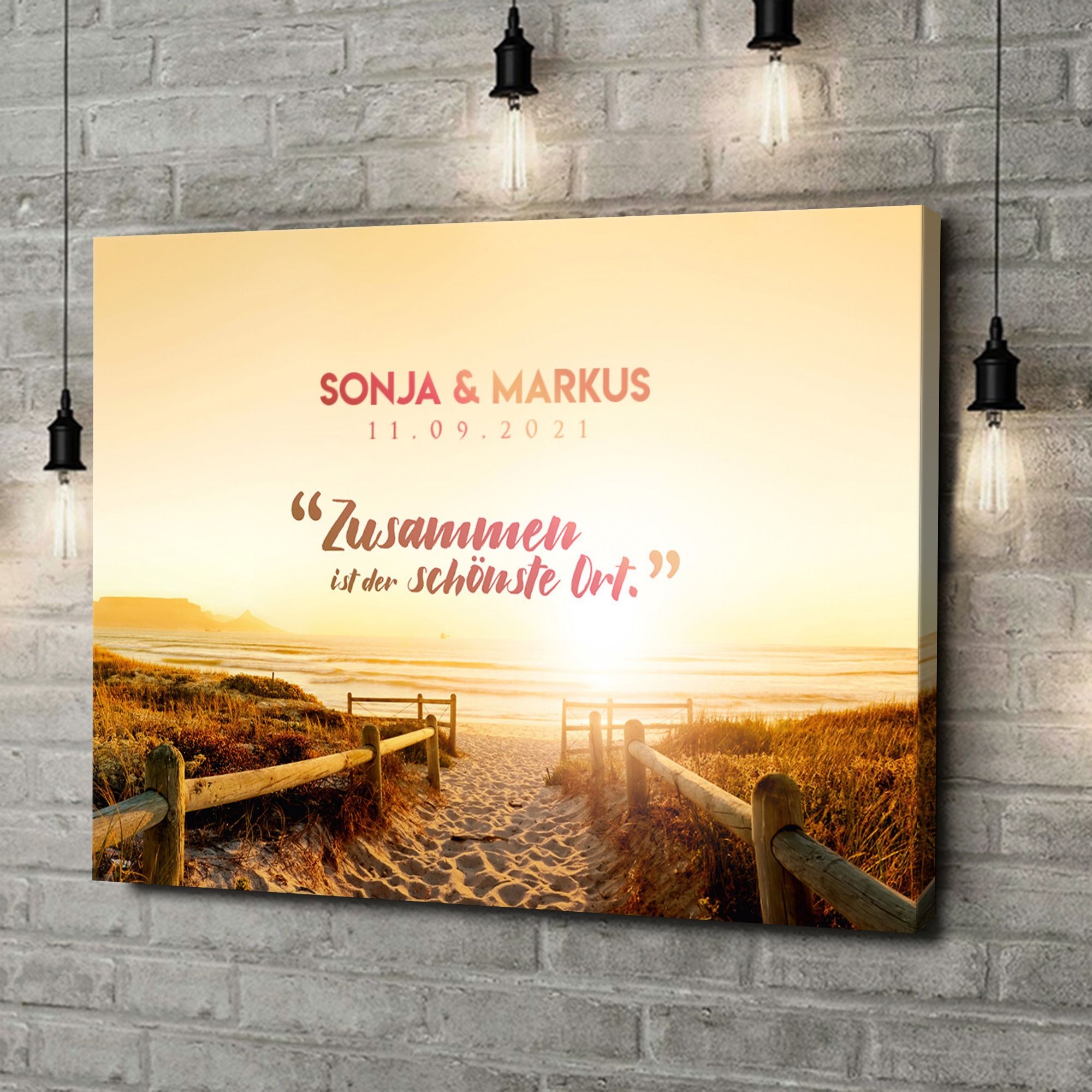Liebesleinwand als Geschenk Beach