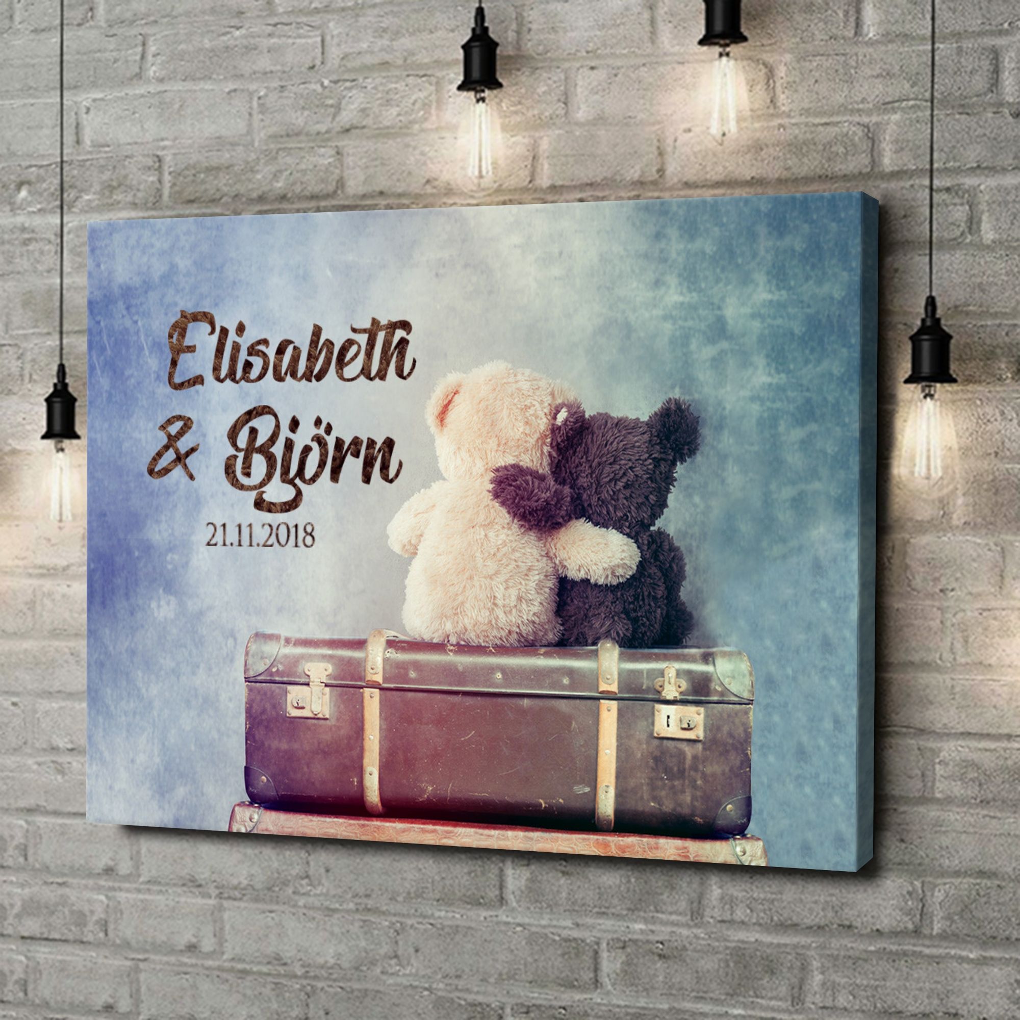 Liebesleinwand als Geschenk Teddybears
