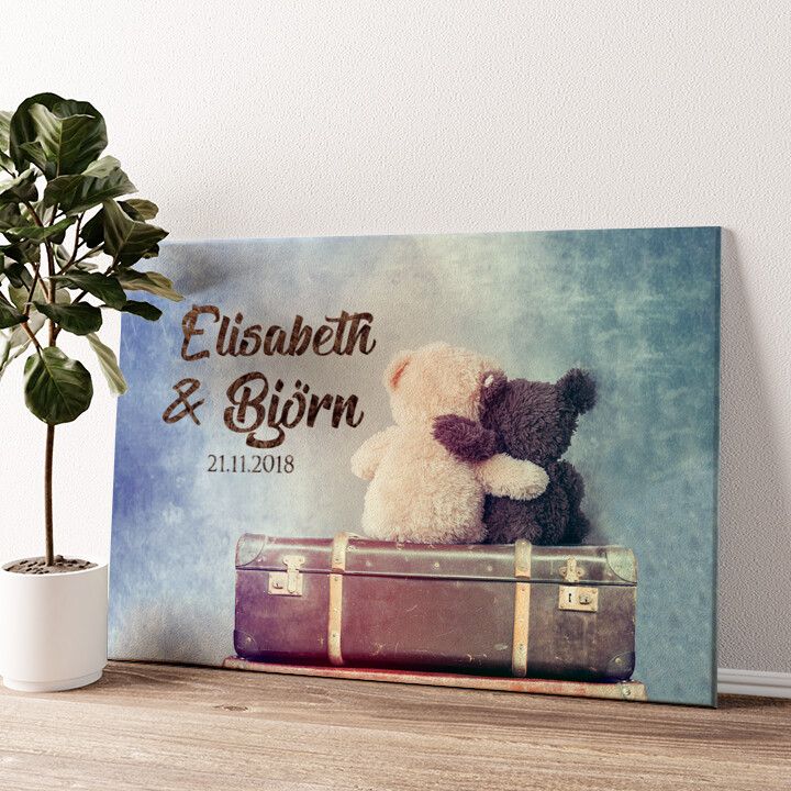 Leinwandbild personalisiert Teddybears