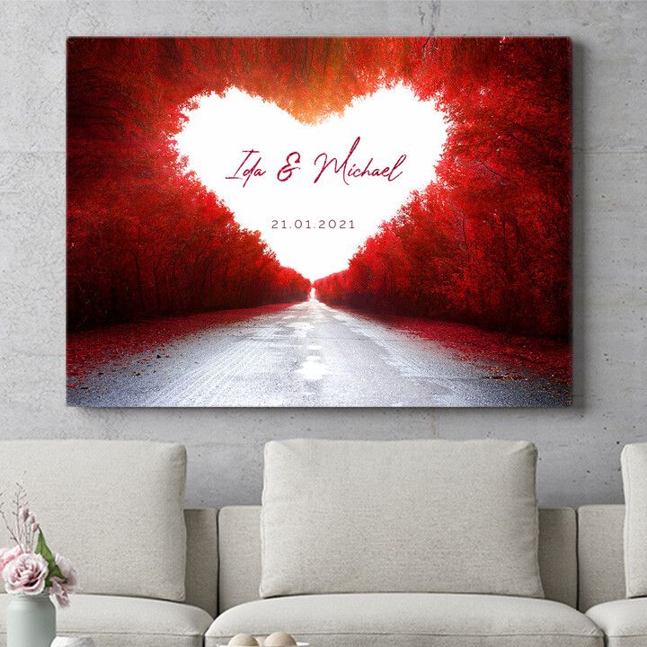 Personalisiertes Wandbild Love Road