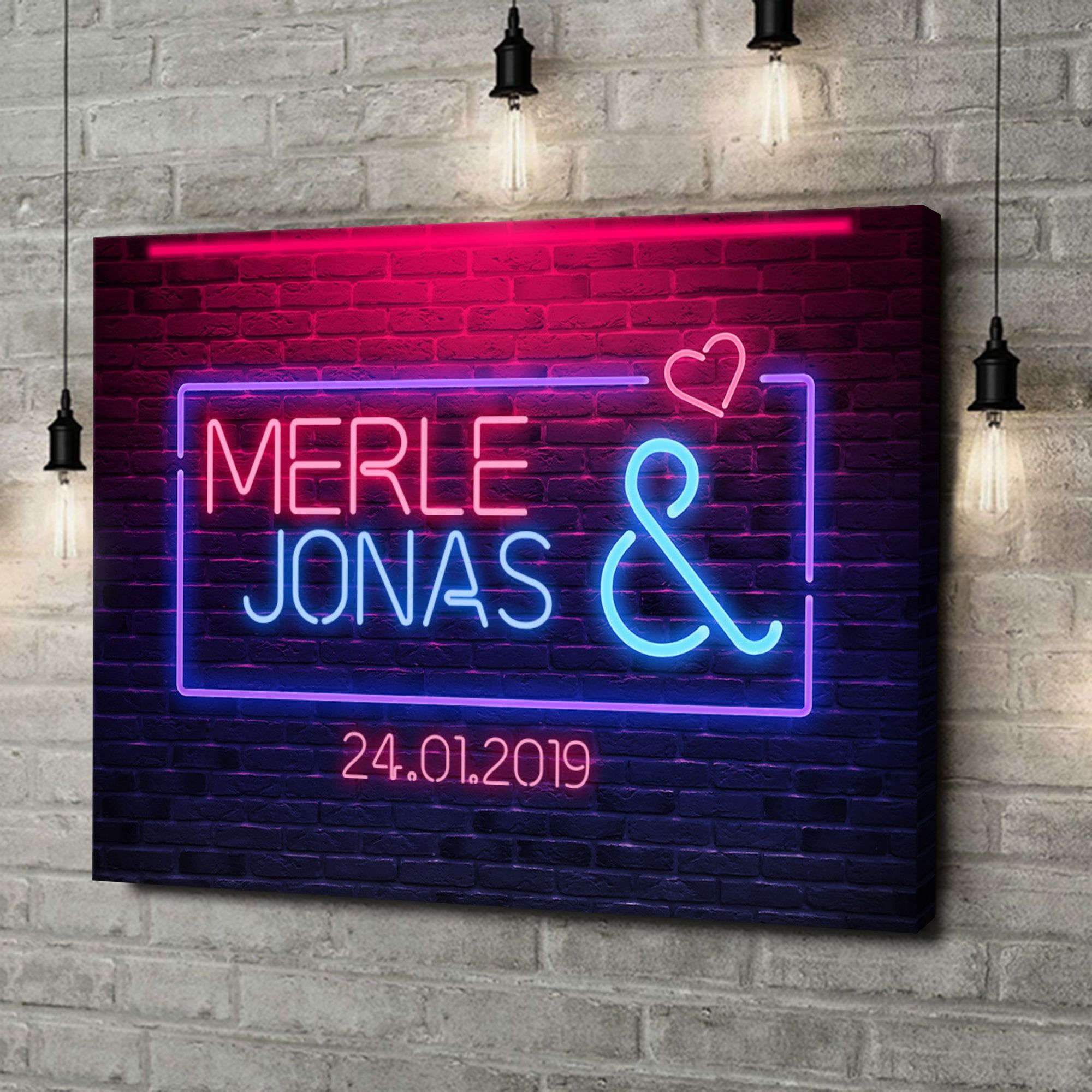 Liebesleinwand als Geschenk Neon Love