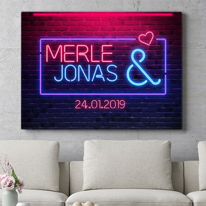 Personalisiertes Wandbild Neon Love