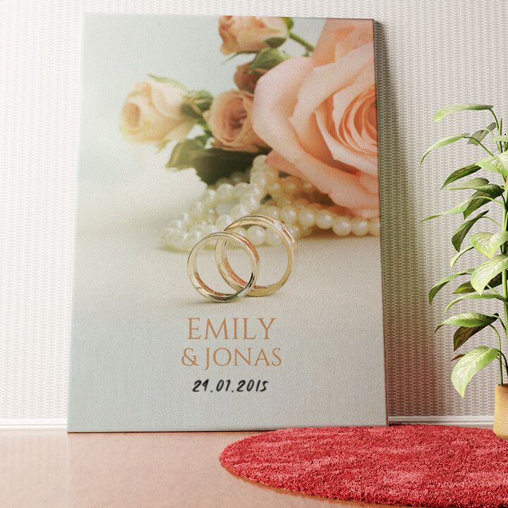 2 Rings 1 Love Wandbild personalisiert