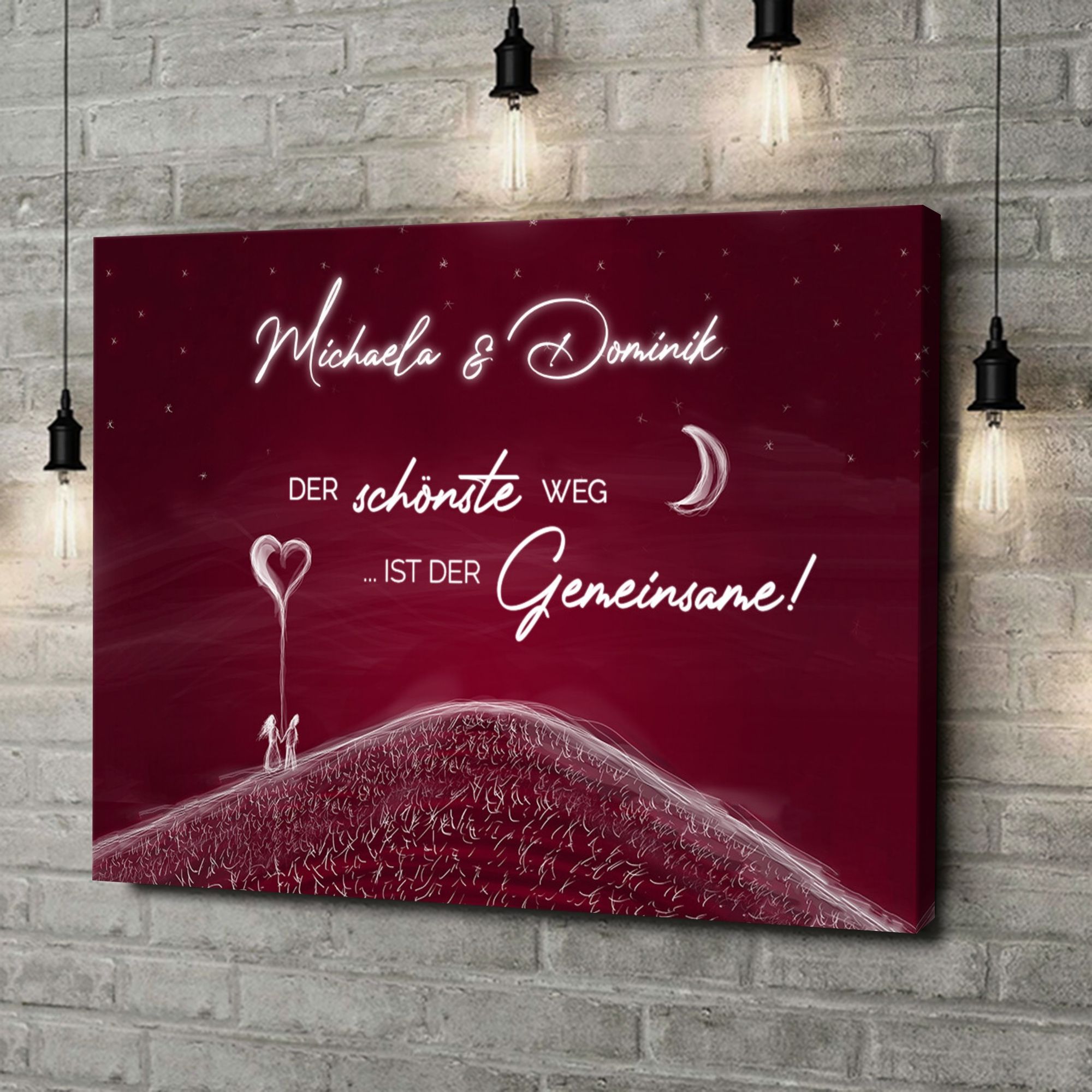 Liebesleinwand als Geschenk Love Hill