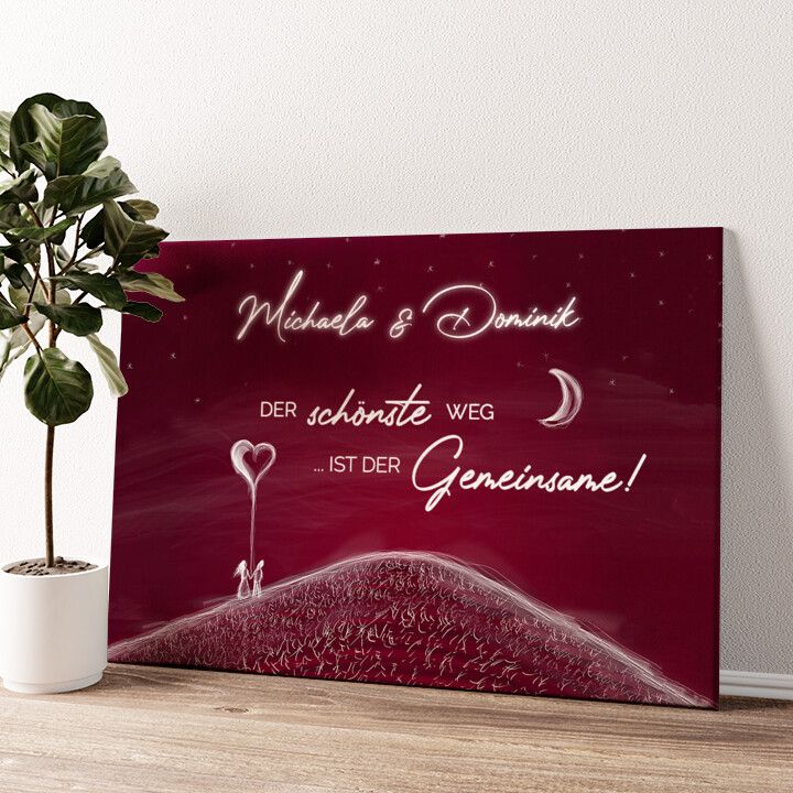 Leinwandbild personalisiert Love Hill