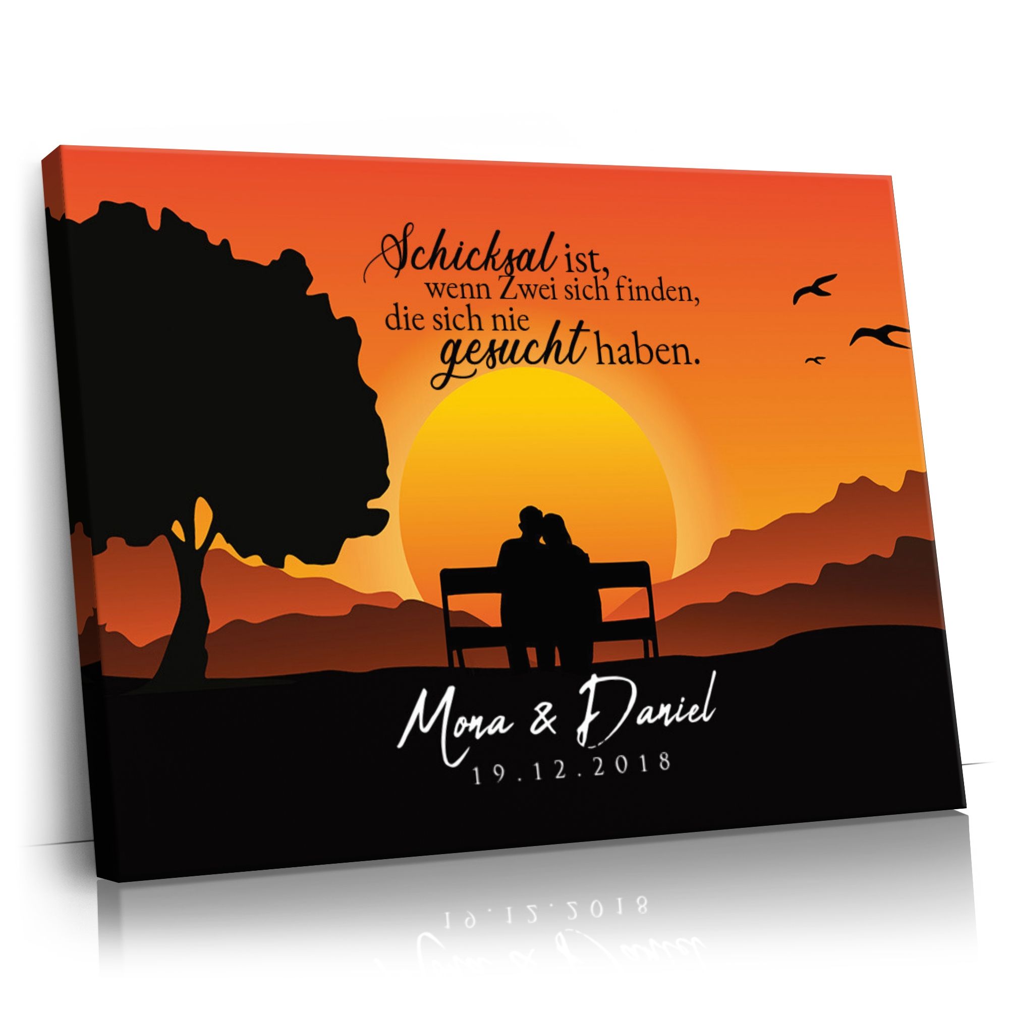Personalisierbares Geschenk Sunset Bench