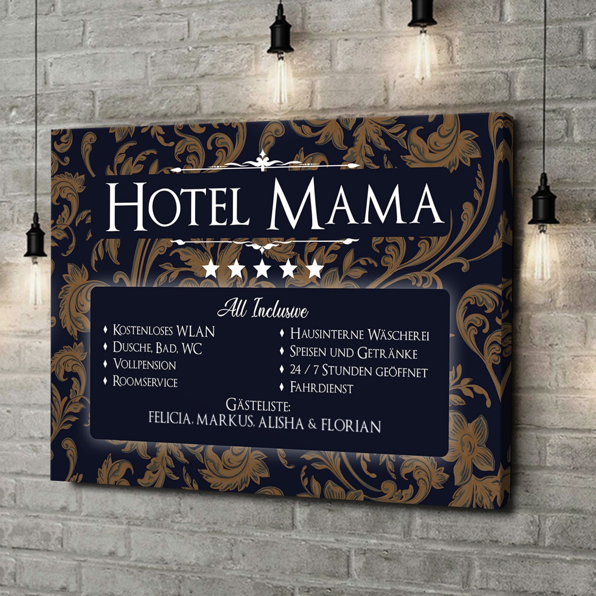 Liebesleinwand als Geschenk Hotel Mama