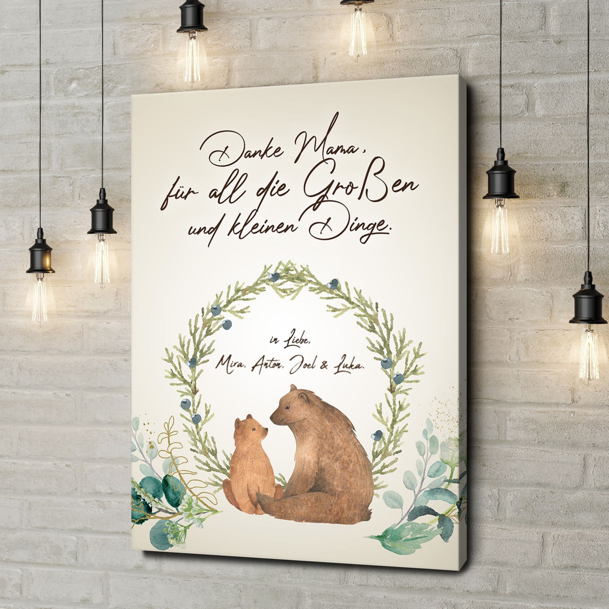 Liebesleinwand als Geschenk Danke für alles