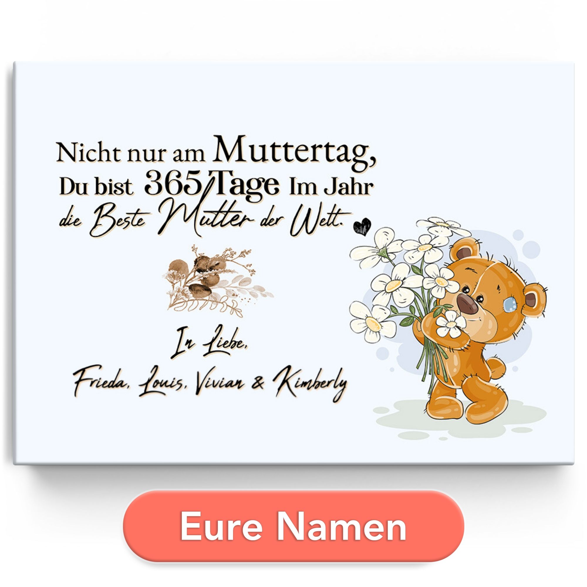 Personalisiertes Leinwandbild 365 Tage im Jahr