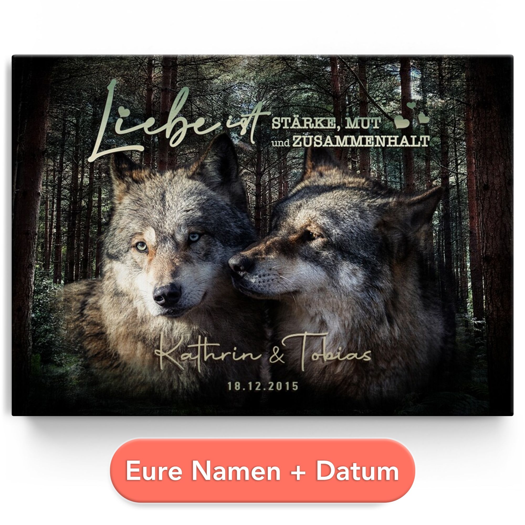 Personalisiertes Leinwandbild Stärke & Mut