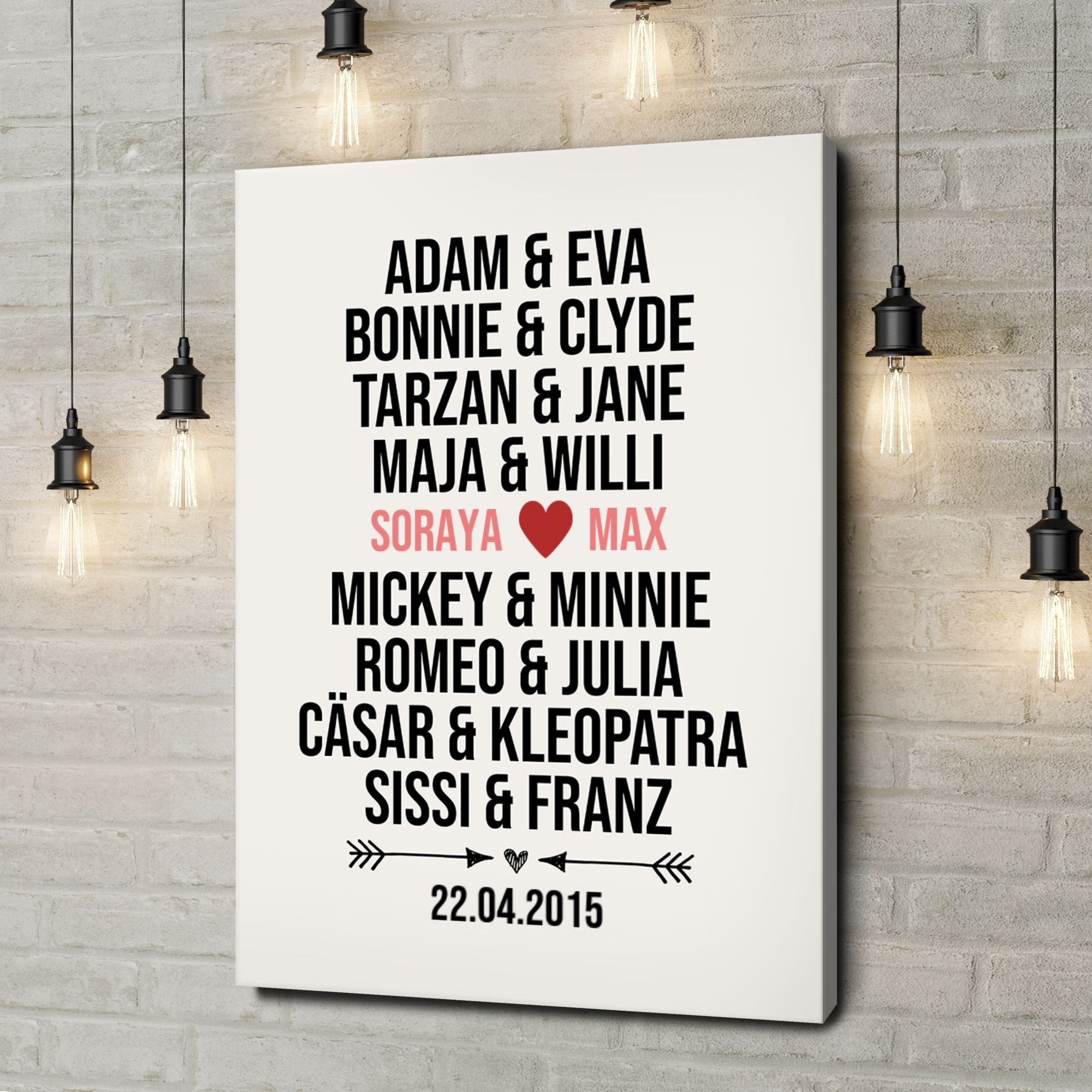 Liebesleinwand als Geschenk Dreamteam