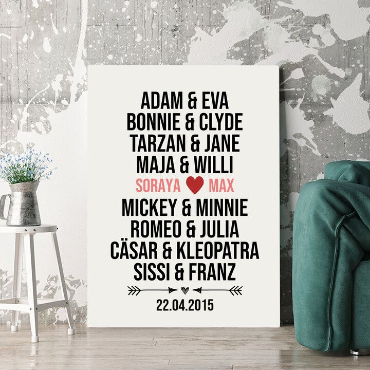 Personalisiertes Wandbild Dreamteam
