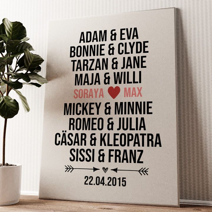 Leinwandbild personalisiert Dreamteam