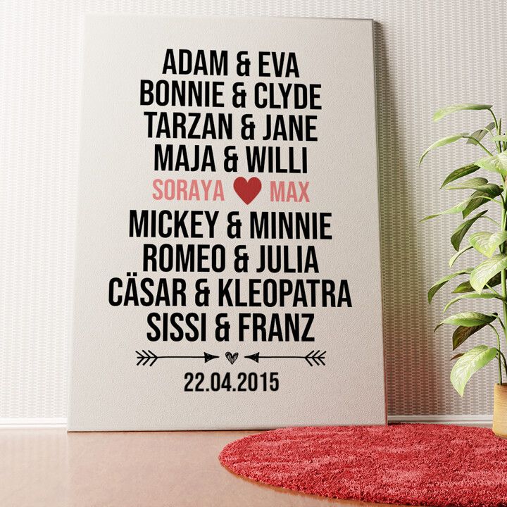 Dreamteam Wandbild personalisiert