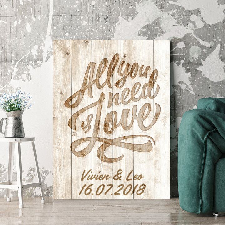 Personalisiertes Wandbild All You Need Is Love