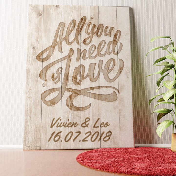 All You Need Is Love Wandbild personalisiert