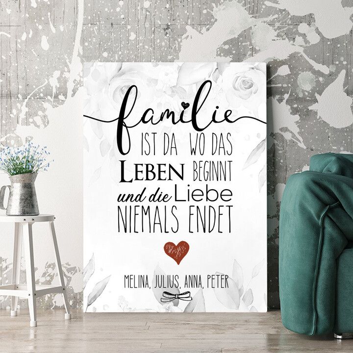 Personalisiertes Wandbild Family