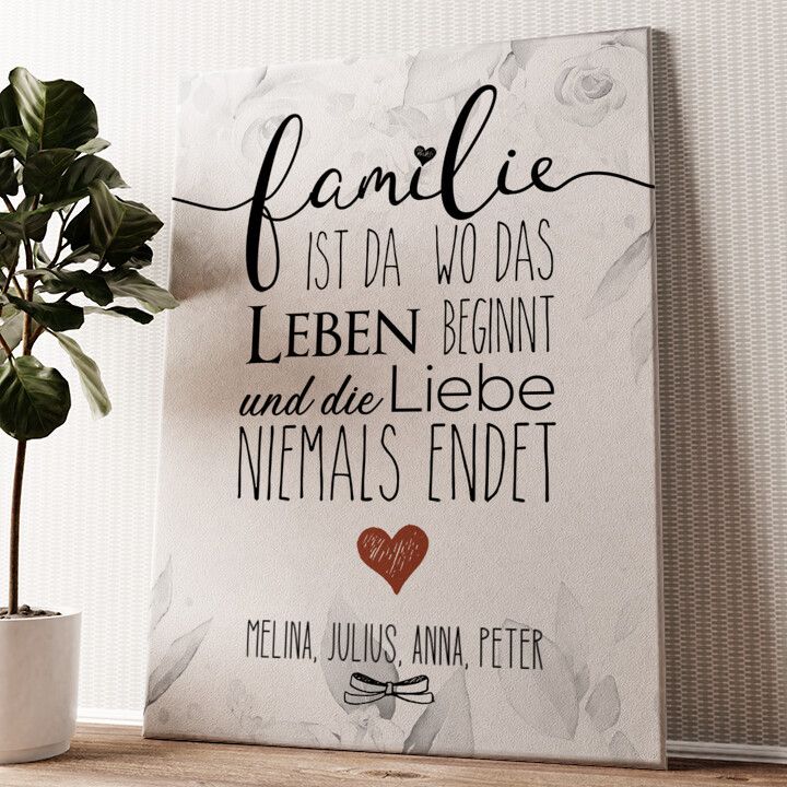 Leinwandbild personalisiert Family